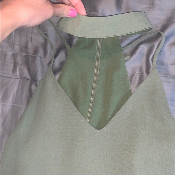 Olive green Gianni Bini tank top - Picture 3 of 4